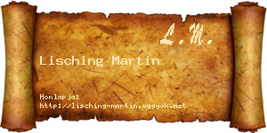 Lisching Martin névjegykártya